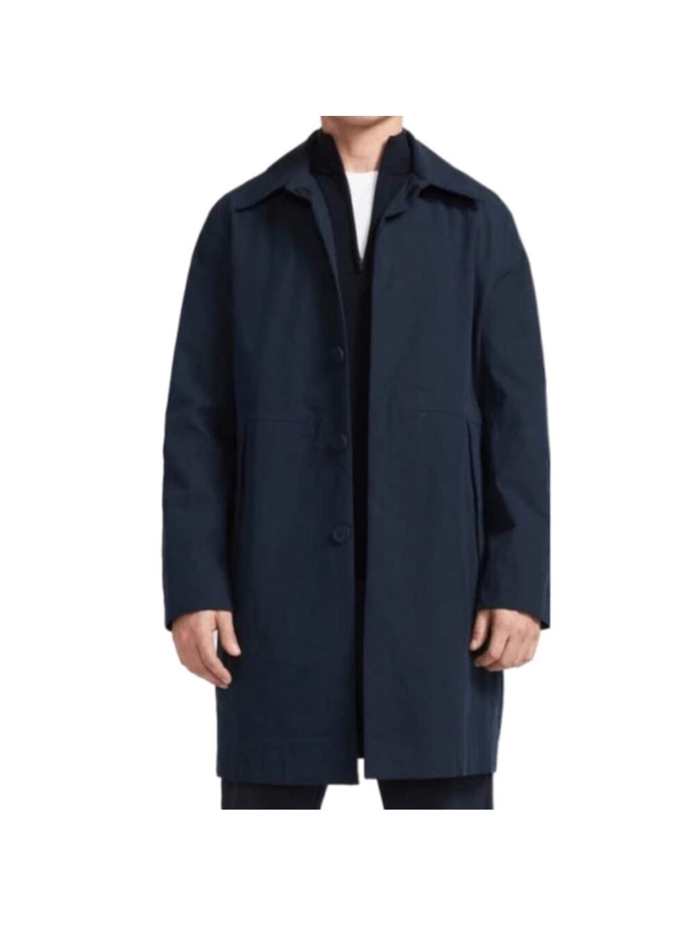 Brady Jacket Mens Tunnel Trench Coat - Sapphire Blue Size L